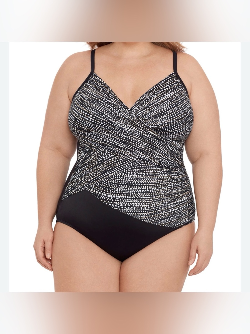 Miracle Brands Embrace Your Curves One Piece Swimsuit Tummy Control Plus Size 3X